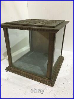 Antique Original Condition NATIONAL CASH REGISTER Glass and Metal Receipt Box