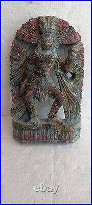Antique Original Wooden Engraved Carved Beautiful Apsara Statue Figurine NH1148