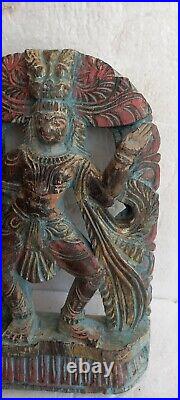 Antique Original Wooden Engraved Carved Beautiful Apsara Statue Figurine NH1148