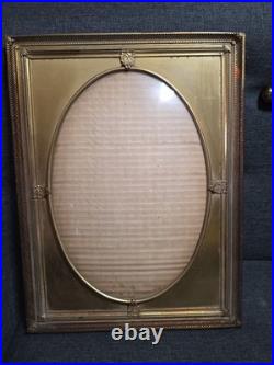 Antique Ornate Brass Covex Glass Picture Frame Gild Finish 16x12