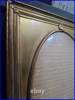 Antique Ornate Brass Covex Glass Picture Frame Gild Finish 16x12