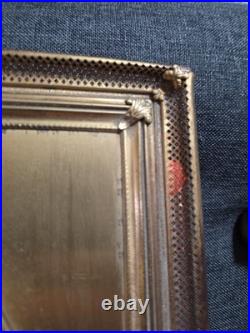 Antique Ornate Brass Covex Glass Picture Frame Gild Finish 16x12