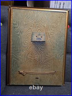 Antique Ornate Brass Covex Glass Picture Frame Gild Finish 16x12