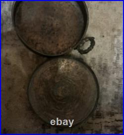 Antique Ottoman Handforged Copper Pan With Cover 18 Century 9 beautiful patina