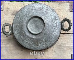 Antique Ottoman Handforged Copper Pan With Cover 18 Century 9 beautiful patina
