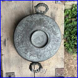 Antique Ottoman Handforged Copper Pan With Cover 18 Century 9 beautiful patina