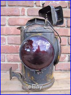 Antique PENNSYLVANIA RAILROAD ADLAKE CHICAGO Oil Lantern w Burner PRR lamp