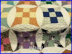 Antique Patchwork Hand Quilted Quilt 88 x 72 inches