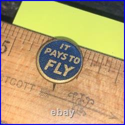 Antique Pin Pinback Button Whitehead & Hoag It Pays To Fly