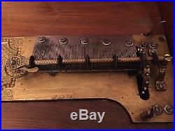 Antique Polyphon Single Comb 15.5 Disc Music Box Great Cond Plays Beautifully