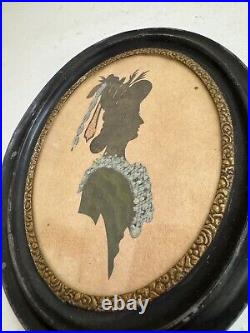 Antique Portrait Silhouette of Woman Marked on Back Bessie from Uncle Harry 1860