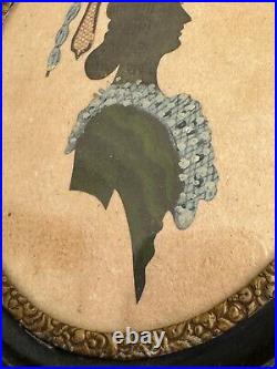 Antique Portrait Silhouette of Woman Marked on Back Bessie from Uncle Harry 1860