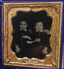 Antique Post Mortem Tintype Victorian Brothers 1 Deceased