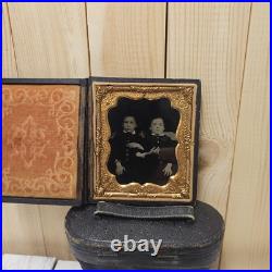 Antique Post Mortem Tintype Victorian Brothers 1 Deceased