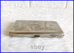 Antique Pre Independence Indian Map Carved Brass Cigarette Keeping Box CG718