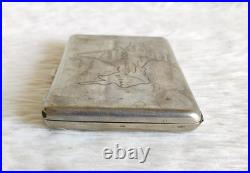 Antique Pre Independence Indian Map Carved Brass Cigarette Keeping Box CG718