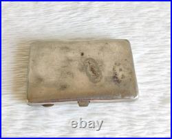 Antique Pre Independence Indian Map Carved Brass Cigarette Keeping Box CG718