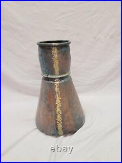 Antique Primitive Handmade Hammered Copper Water Pitcher Ewer Jug