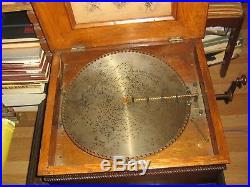 Antique REGINA 15 1/2 Disk Music Box with 4 Disks, Beautiful Mahogany