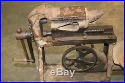 Antique ROCK ISLAND Forge Blower Anvil Vise Combo