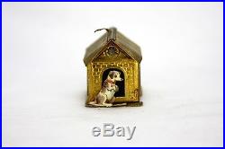 Antique Rare German Dresden Christmas Ornament Dog House Candy Container ca1910