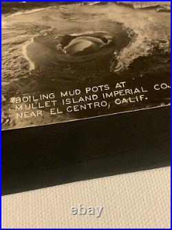 Antique Real Photo Postcard Black And White Mud Pots California