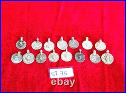Antique Religious Sun Silver Amulet Pendant Worship 15 Pcs 11 Grams Rare SI76
