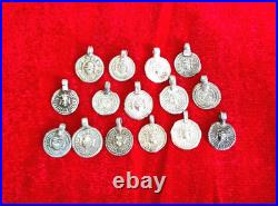 Antique Religious Sun Silver Amulet Pendant Worship 15 Pcs 11 Grams Rare SI76