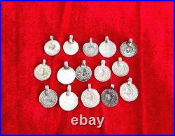 Antique Religious Sun Silver Amulet Pendant Worship 15 Pcs 11 Grams Rare SI76