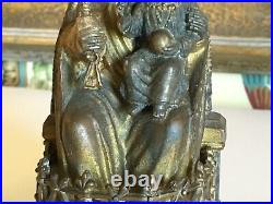 Antique Religous 19th C Metal Icon Madonna and Child possibly Italian