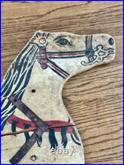 Antique Rocking Horse Half Very Old Double Sided Handmade Vintage Western Art