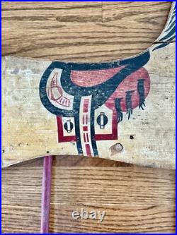 Antique Rocking Horse Half Very Old Double Sided Handmade Vintage Western Art