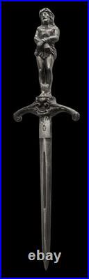 Antique Romantic Iron Stiletto Medieval Dagger Christ Jesus