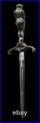 Antique Romantic Iron Stiletto Medieval Dagger Christ Jesus