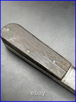 Antique Russell 1880s Arrow Logo 2 Blade Barlow Ebony Wood Jack Pocket Knife