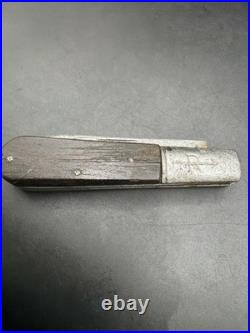 Antique Russell 1880s Arrow Logo 2 Blade Barlow Ebony Wood Jack Pocket Knife