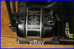 Antique SINGER 221K Featherweight Sewing Machine. Case Pedal Attachments NICE