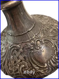 Antique STUNNING Trumpet Vase Repousse Silver over Copper E G Webster & Son 18