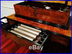 Antique SWISS Interchangeable Cylinder MUSIC BOX. VERY RARE. Works Beautifully