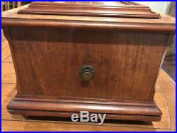 Antique SYMPHONION Walnut Case MUSIC BOX Beautiful Sound Circa 1880. 18 Discs