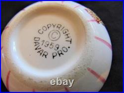 Antique Saccharin AD China Dish Bobble Head Bee Davar 1959 Japan Kitchen Jar Lid