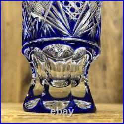 Antique Satsuma Kiriko Hishiho Glass Kamei with Box, Used, Collectible