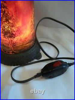 Antique Scene in Action Forest Fire motion lamp