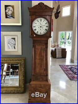 Antique Scottish Tall grandfather clock, 1845, approx 83 high, beautiful
