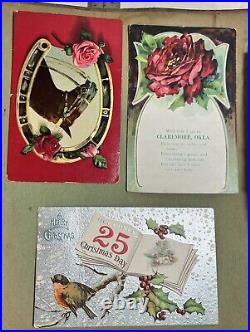 Antique Scrapbook. Antique Card Collection. 19th Century. FULL. Mailed Cards