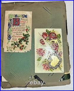 Antique Scrapbook. Antique Card Collection. 19th Century. FULL. Mailed Cards