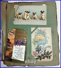 Antique Scrapbook. Antique Card Collection. 19th Century. FULL. Mailed Cards