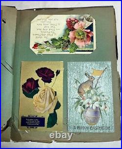 Antique Scrapbook. Antique Card Collection. 19th Century. FULL. Mailed Cards