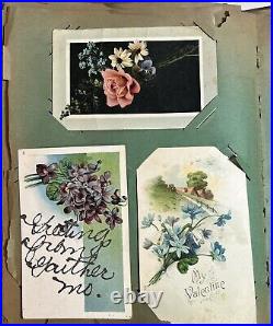 Antique Scrapbook. Antique Card Collection. 19th Century. FULL. Mailed Cards