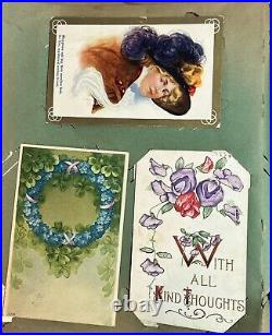 Antique Scrapbook. Antique Card Collection. 19th Century. FULL. Mailed Cards